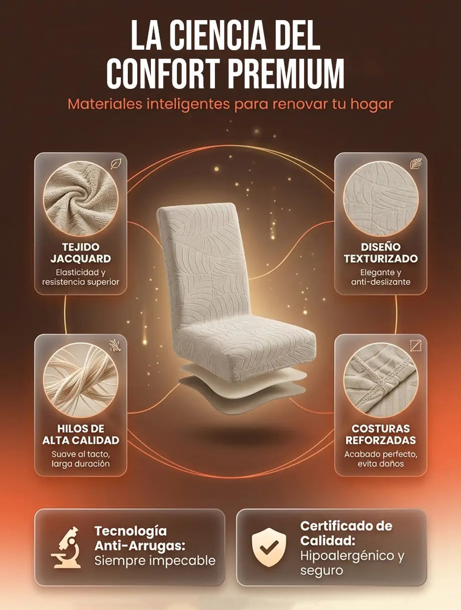 CubreSilla Deluxe - Protege y viste tu comedor Pack De 6 Fundas De Sillas Texturizadas