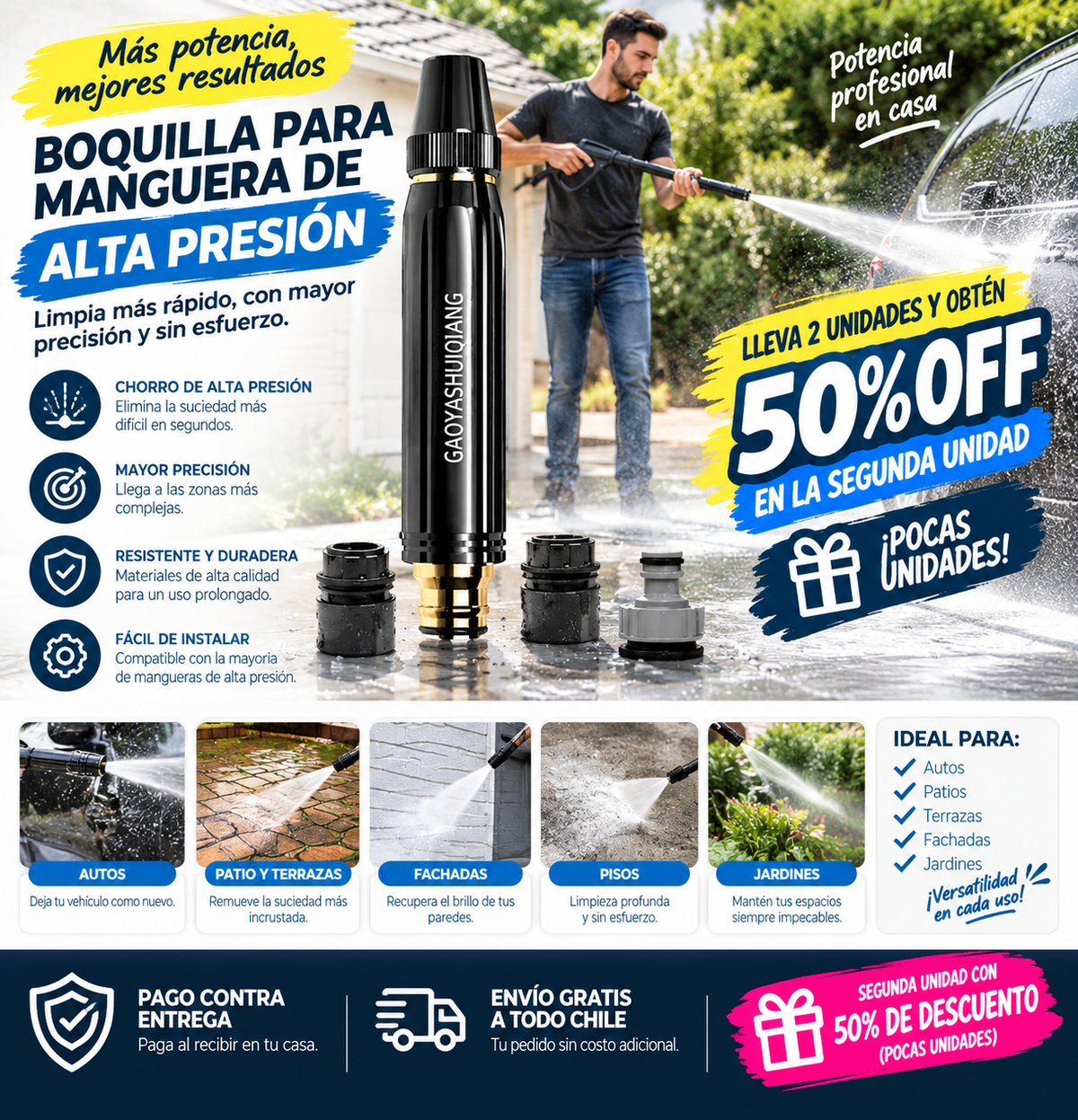 AquaGrip - Presión perfecta, sin goteras, sin drama