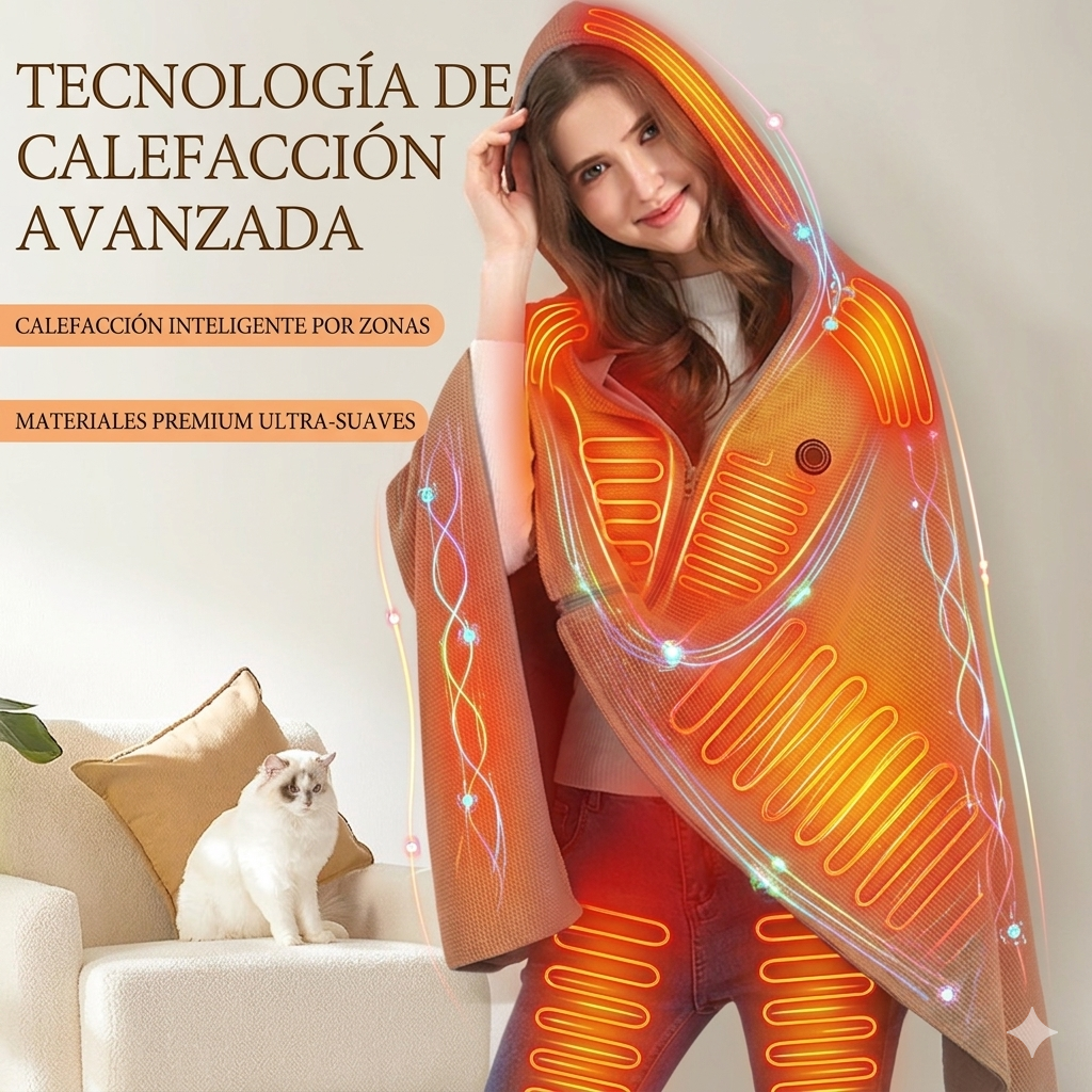 Manta Térmica Eléctrica USB Tipo Poncho